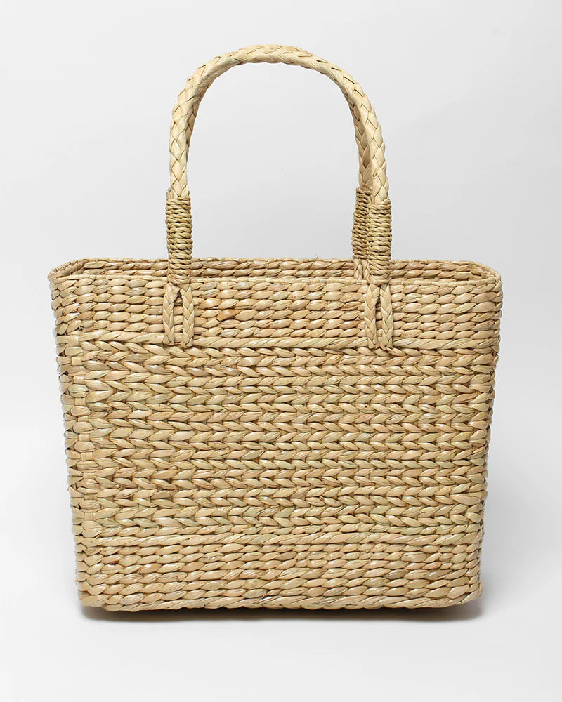 Handwoven Seagrass Shopping Basket & Tote Bag