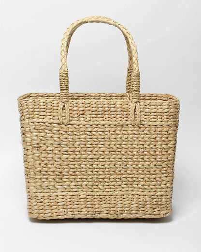 Handwoven Seagrass Shopping Basket & Tote Bag