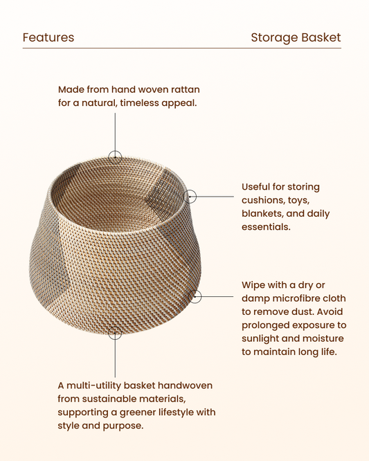 Rattan Storage Basket for Efficient Home Organization