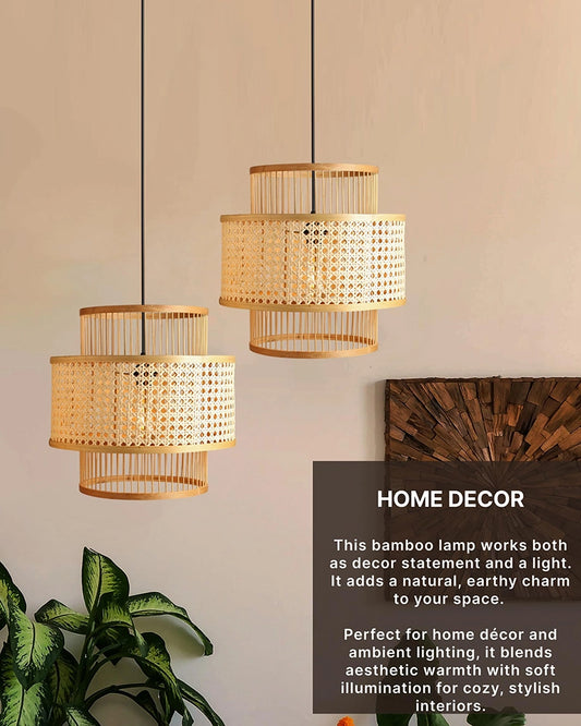 Decorative Bamboo Hanging Lamp for Bedroom and Study Room