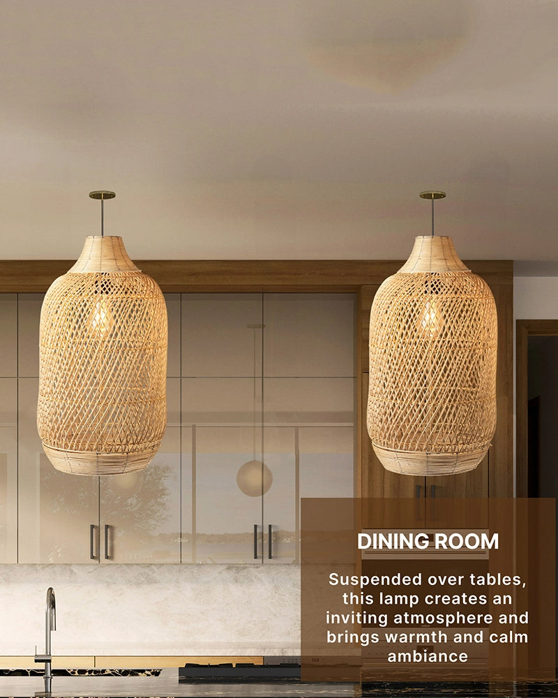 Natural Bamboo Pendant Lamp for Living Room Decoration