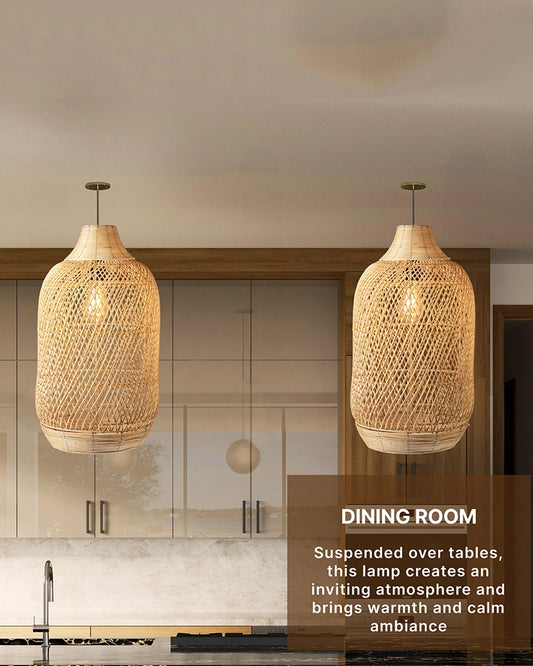 Natural Bamboo Pendant Lamp for Living Room Decoration