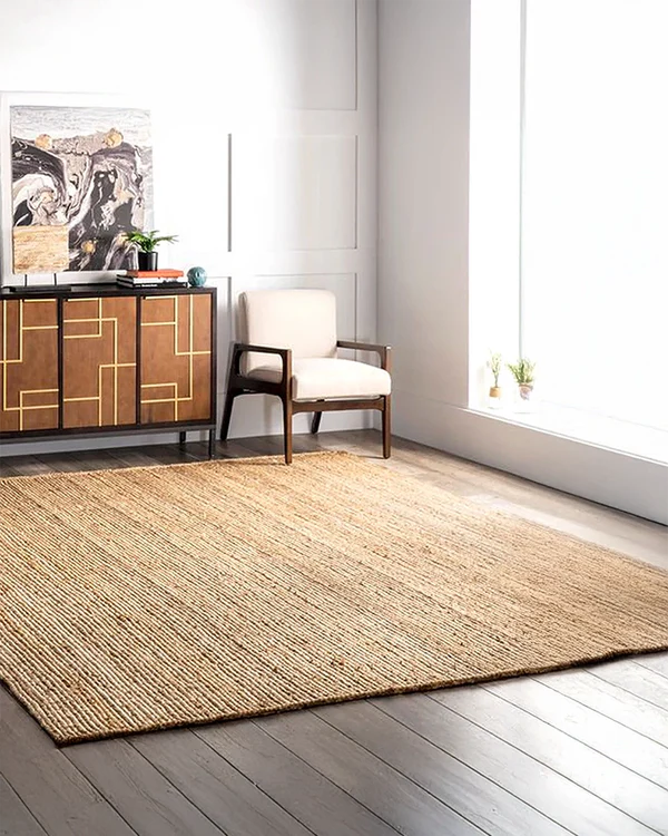 Durable Rustic Rectangular Jute Carpet For Balcony