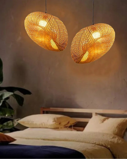 Artistic Bamboo Ceiling Light for Home and Balcony
