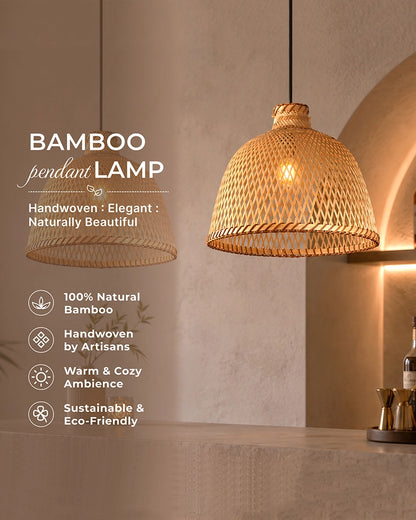 Natural Bamboo Hanging Lamp for Kids Room and Living Room