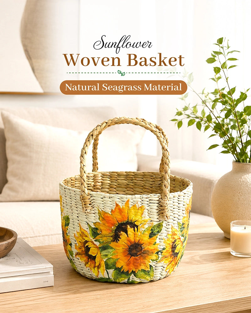 Decorative Seagrass Fruit Hamper Basket for Home and Table Display