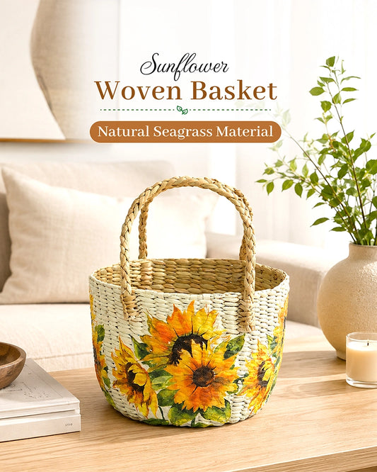 Decorative Seagrass Fruit Hamper Basket for Home and Table Display