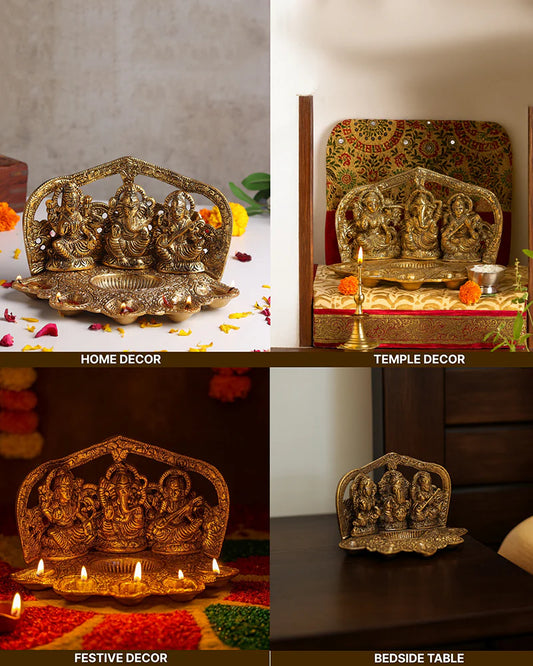 Laxmi Ganesh Figurine for Home Decor and Pooja, Decorative God Idol Murti