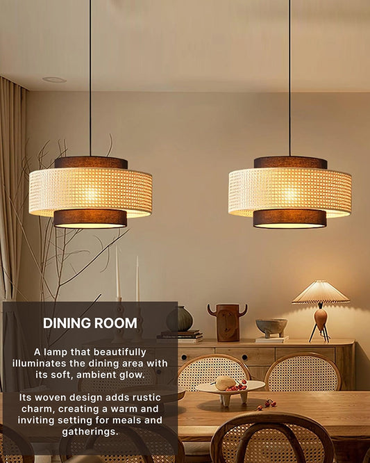 Stylish Rattan Pendant Light for Bedroom and Living Room