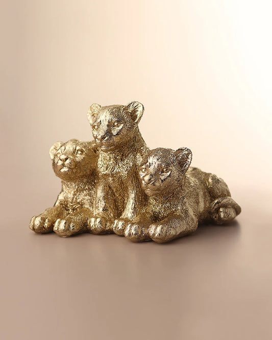 Lion Cub Figurine in Polypropylene for Living Room Display and Gifting