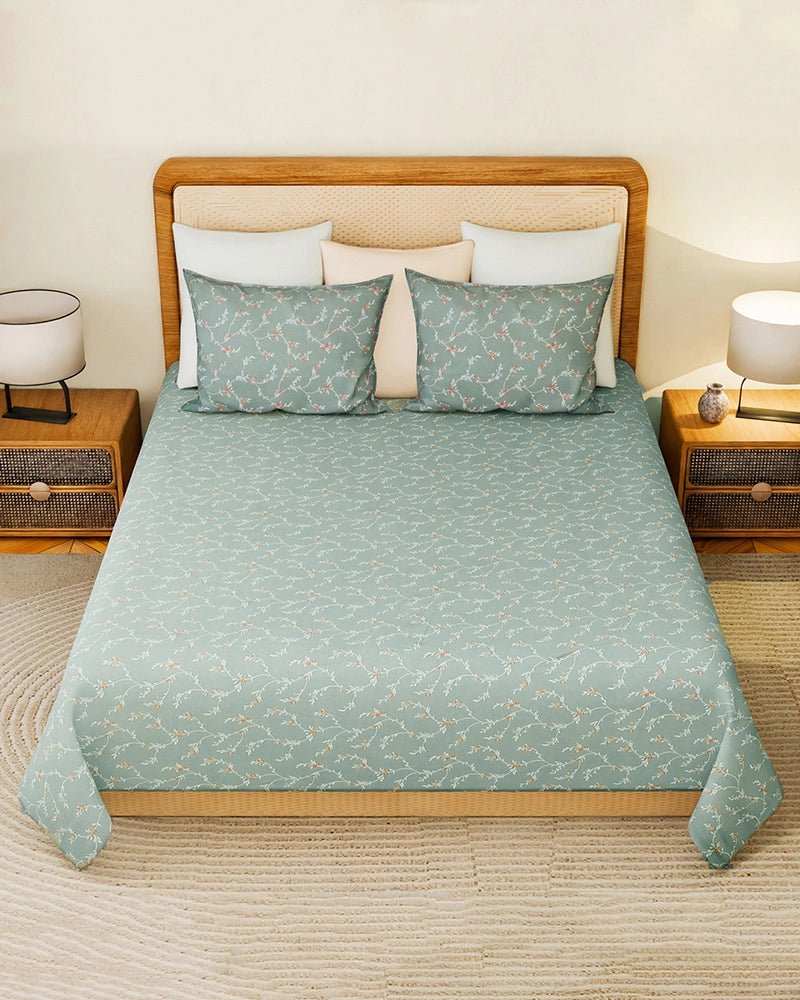 Gray Double Bed Sheet King Size Export Cotton Bedsheet 300 TC