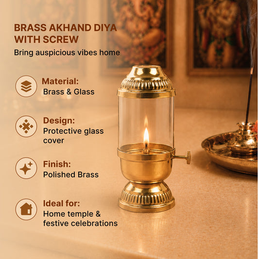 Premium Brass Akhand Diya for Pooja and Festive Worship
