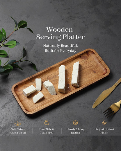 Eco Friendly Natural Wood Platter for Dining and Entertaining