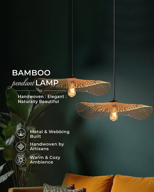 Handmade Bamboo Ceiling Lamp for Living Room Decoration
