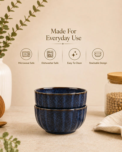 Ceramic Serving Bowl Set for Snacks & Gifting, Set of 2