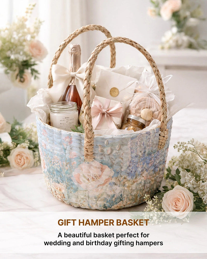 Eco-Friendly Seagrass Gift Basket for Fruits, Pooja, and Home Décor