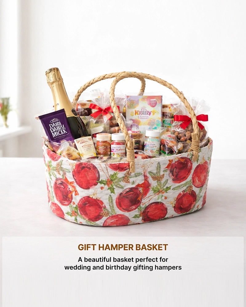 Eco-Friendly Gift Hamper Basket for Home, Festive Gifting, and Fruits