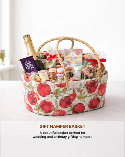 Eco-Friendly Gift Hamper Basket for Home, Festive Gifting, and Fruits