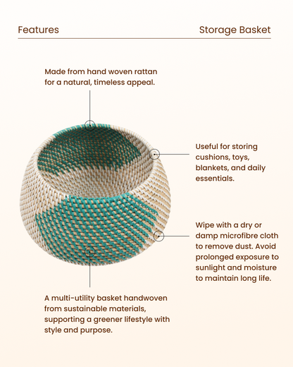 Rattan Organiser Basket for Easy Home Storage Solutions