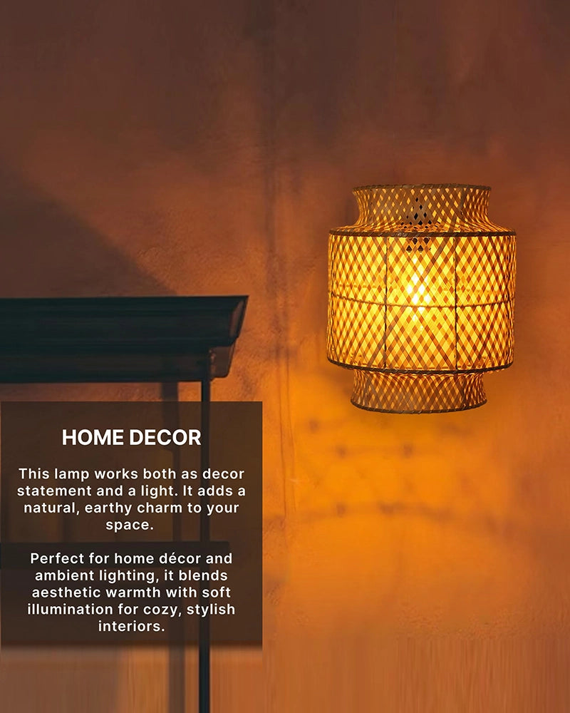 Bamboo Wall Lamp for Balcony and Living Room