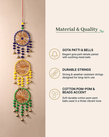Handcrafted Dream Catcher Wall Hanging with Bells for Door and Festive Décor