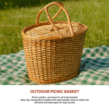 Wicker Picnic Basket | Wicker Lunch Basket | Toy Storage Basket