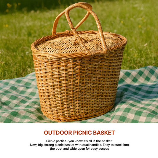 Wicker Picnic Basket | Wicker Lunch Basket | Toy Storage Basket