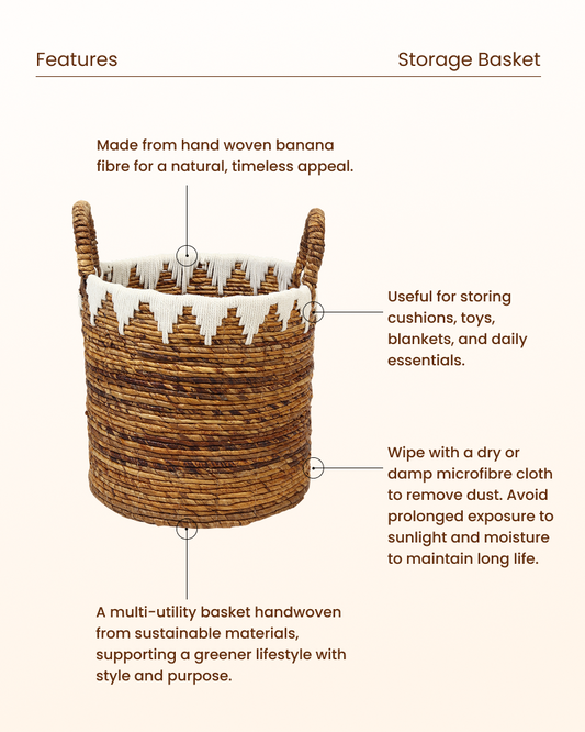 Rattan Utility Basket for Laundry, Toys and Accessories