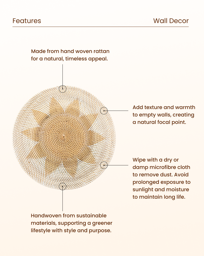 Rustic Rattan Wall Hanging for Home Decoration