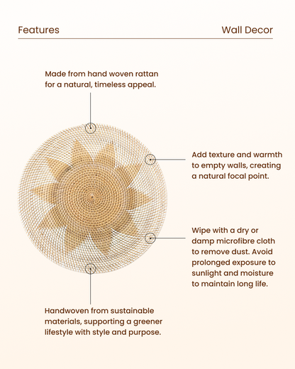 Rustic Rattan Wall Hanging for Home Decoration