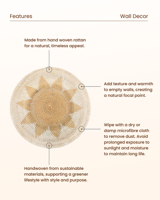 Rustic Rattan Wall Hanging for Home Decoration
