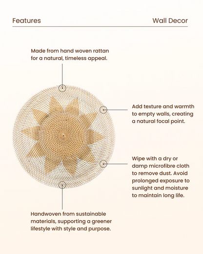 Rustic Rattan Wall Hanging for Home Decoration