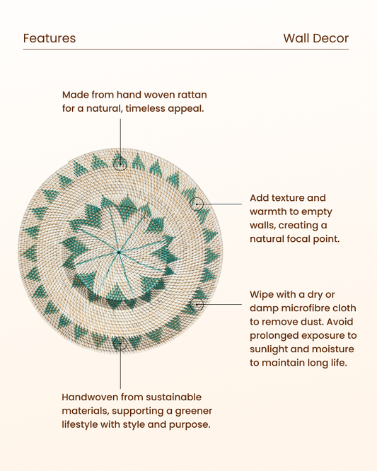 Decorative Rattan Wall Accent for Neutral and Warm Homes