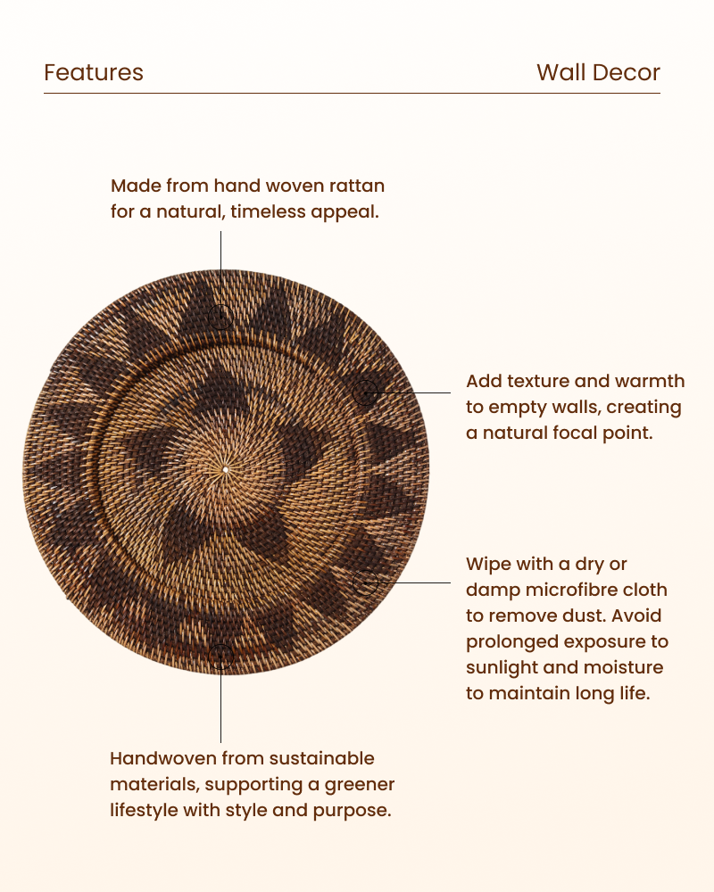 Rattan Wall Accent for Natural Home Styling
