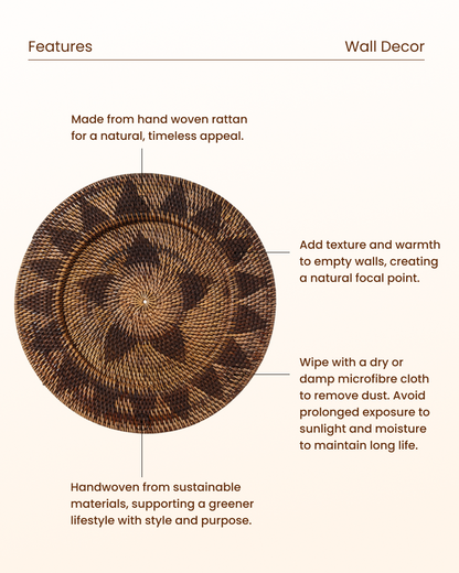 Rattan Wall Accent for Natural Home Styling