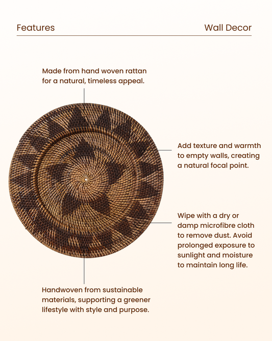 Rattan Wall Accent for Natural Home Styling
