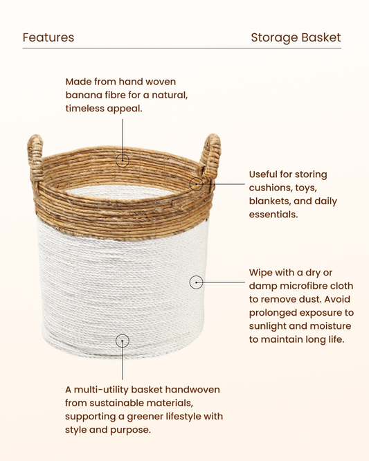 Rattan Basket for Laundry, Toys and Nursery Storage