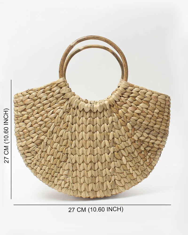 Handwoven U-Shape Seagrass Beach Tote Bag