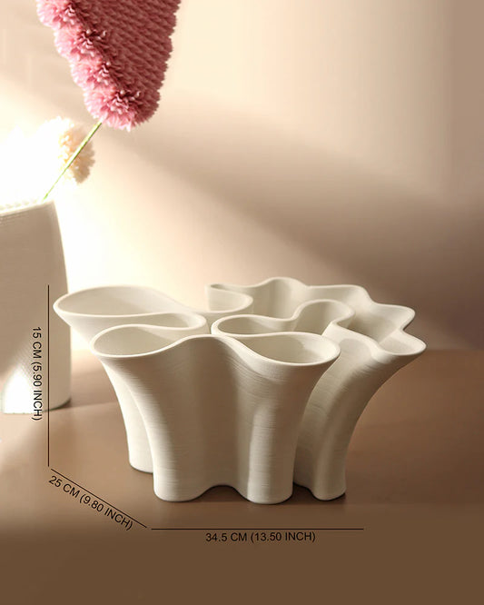 Flat Bottom Ceramic Vase for Tabletop Stability