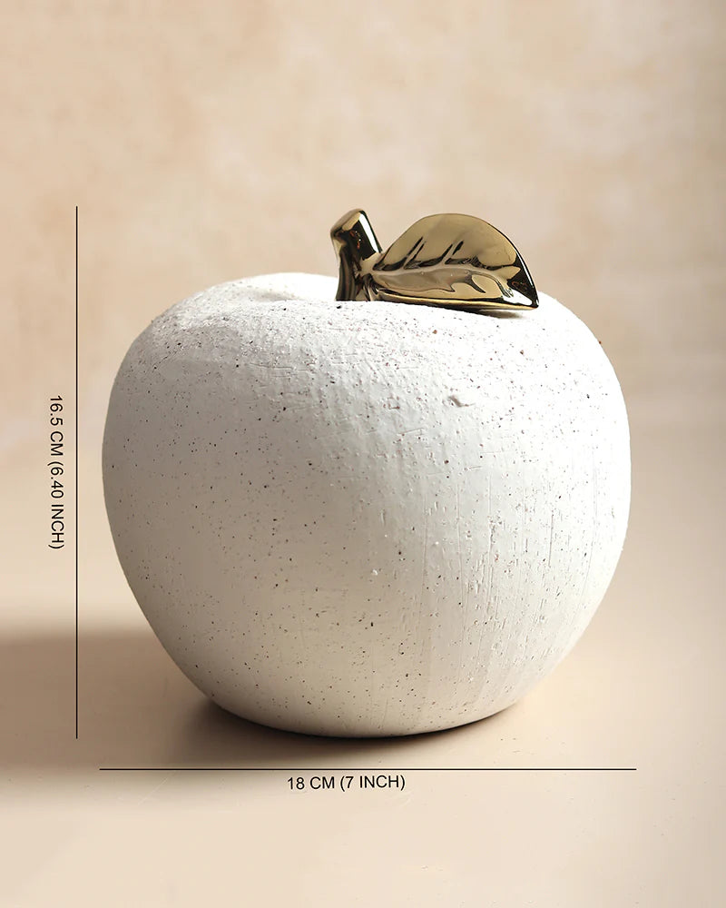 Decorative Ceramic Apple Showpiece for Tabletop, Shelf, and Gifting