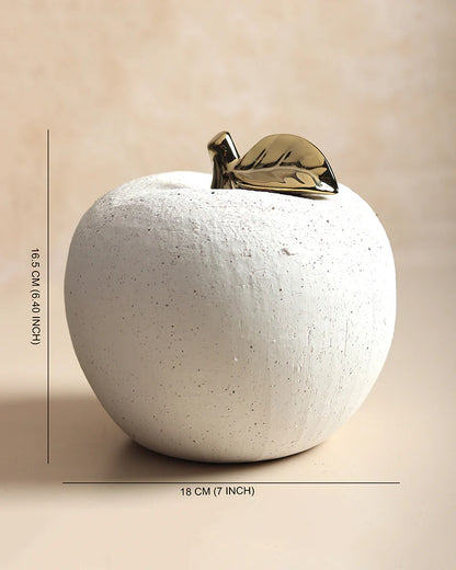 Decorative Ceramic Apple Showpiece for Tabletop, Shelf, and Gifting
