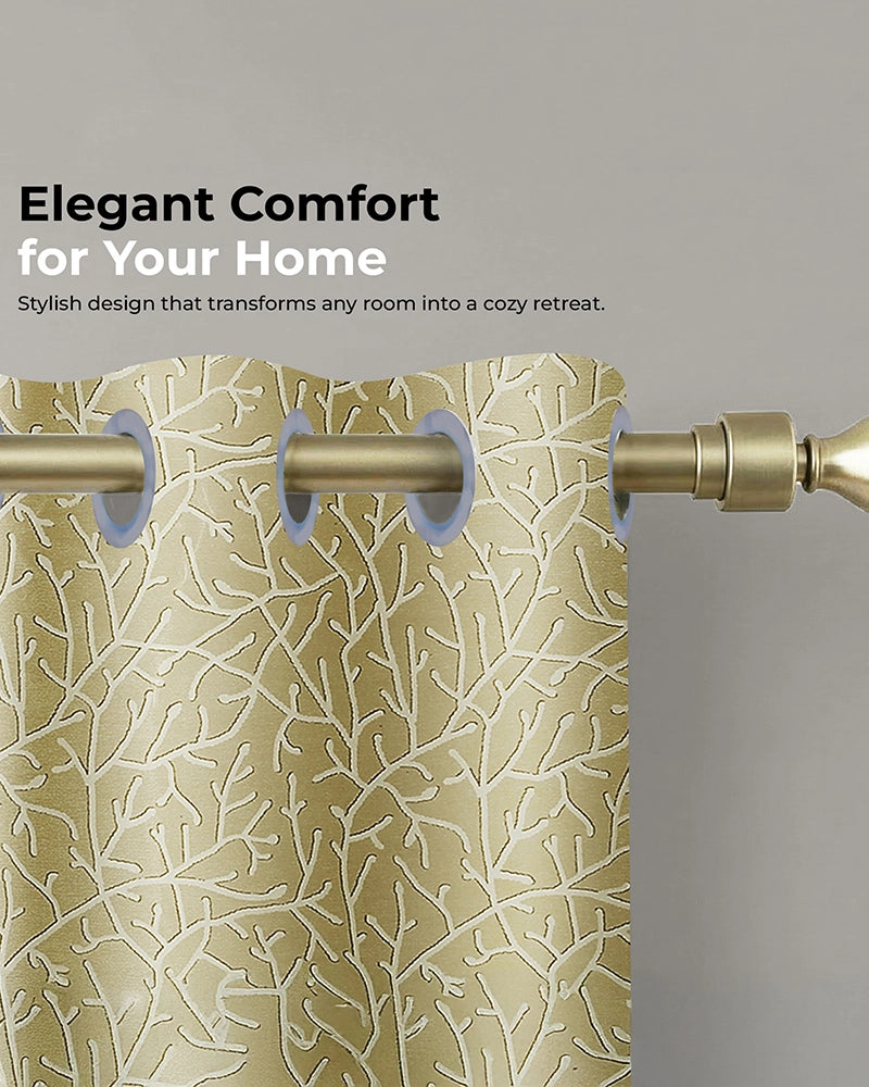 Designer Polyester Eyelet Door Curtain (Cream, 7 ft)