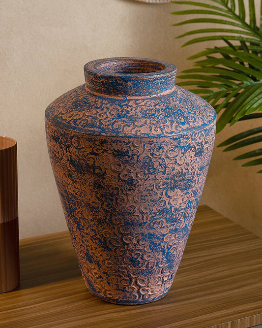 Rustic Terracotta Vase for Earthy Living Room Decor