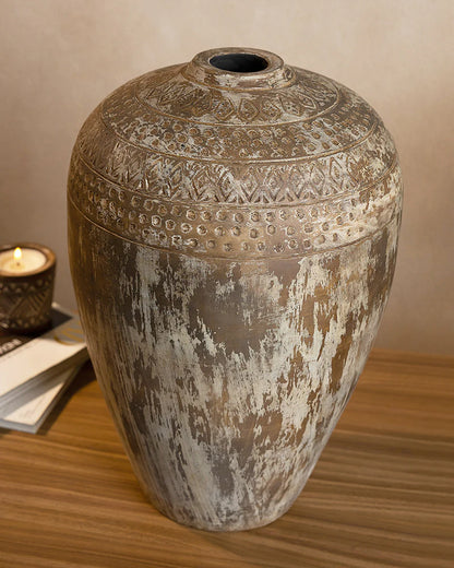 Tapered Terracotta Vase for Elegant Floor Placement