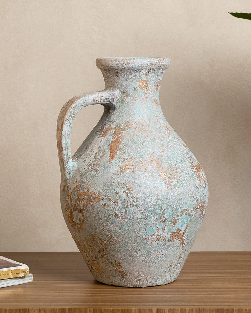Weathered Terracotta Vase for Vintage Room Themes