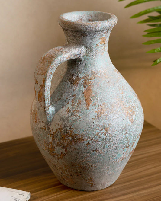 Weathered Terracotta Vase for Vintage Room Themes