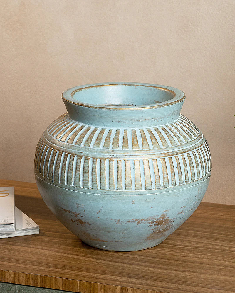 Textured Terracotta Flower Vase for Garden Vibes Indoors