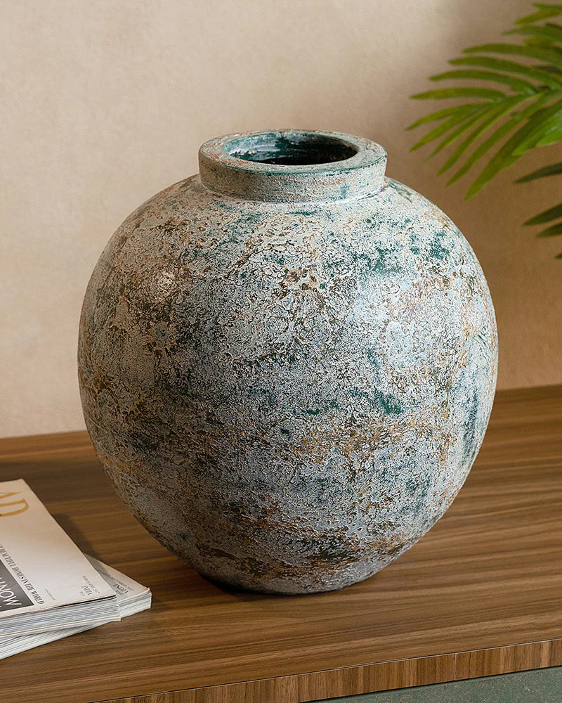 Terracotta Vase with Tribal Design for Eclectic Homes