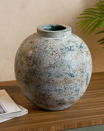 Terracotta Vase with Tribal Design for Eclectic Homes