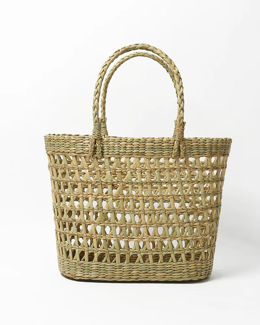 Handmade Seagrass Shopping Basket (Jali)